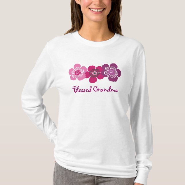 Välsignad mormorskjorta - rosa lila t shirt (Framsida)