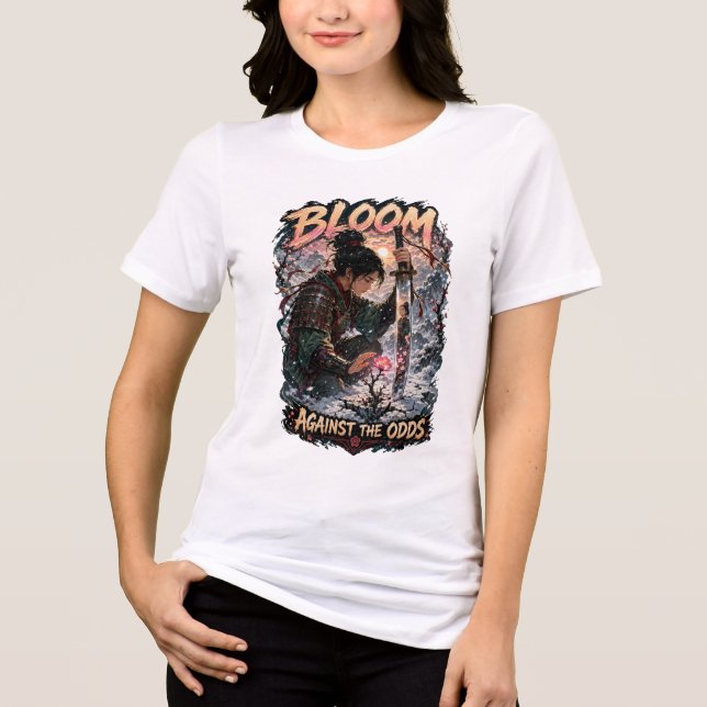 Välsignad Motiverande Typografi T-Shirt (Framsida)