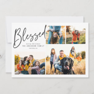 Välsignad multi foto elegant kalligrafi julkort