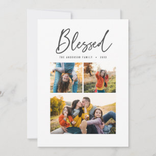 Välsignad multi foto elegant kalligrafi julkort
