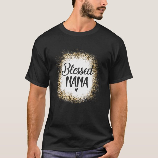 Välsignad Nana Leopard Best Mamma Allar Mor Da T Shirt (Framsida)
