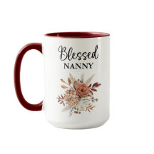 Välsignad Nanny | Psalm 127:3 | Fall Blommigt Mugg