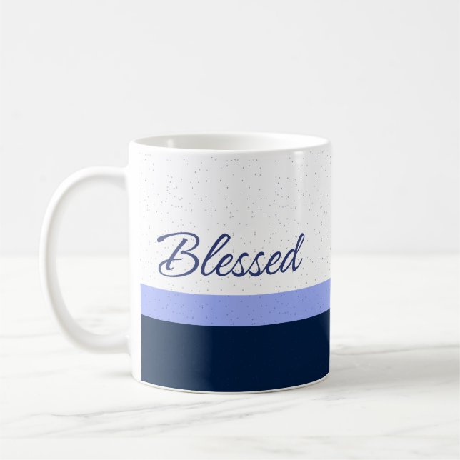Välsignad Navy-manus Minimalistisk Konst Kaffemugg (Vänster)