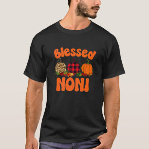 Välsignad noni Pumpkin Leopard Thankful Gratthy Wo T Shirt