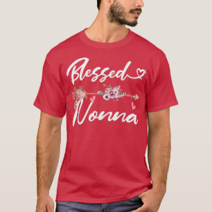 Välsignad Nonna-funny Greatful Flower Family Grand T Shirt