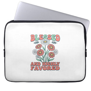 Välsignad och högt favoriserad blomster vintage de laptop fodral