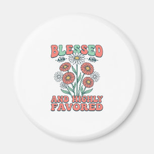 Välsignad och högt favoriserad blomster vintage de magnet