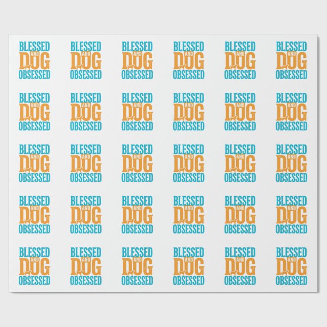 Välsignad Och Hundbesatt Vintage Hundälskare Desig Presentpapper (Platt)