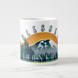 Välsignad och tacksam jumbo mugg