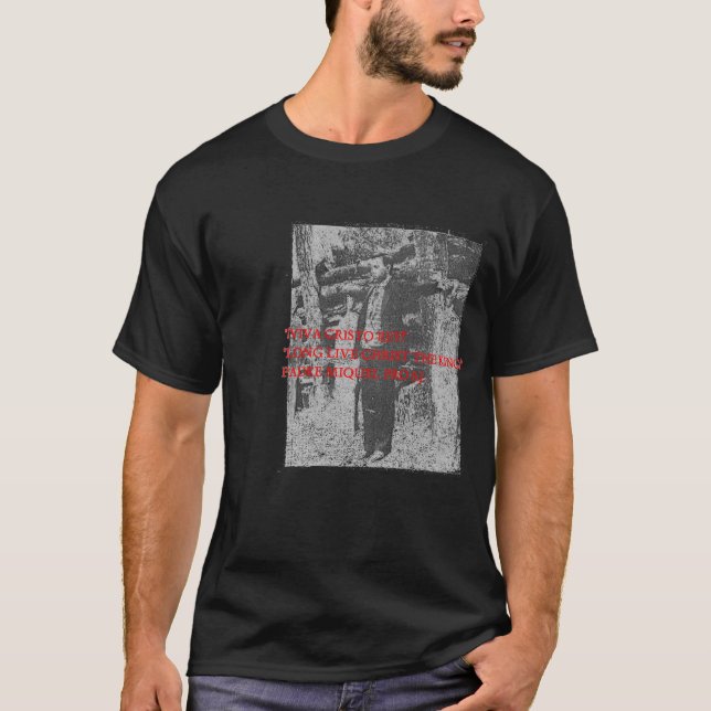 VÄLSIGNAD PADRE MIGUEL PRO S.J. MARTYR AV MEXICO T-SHIRT (Framsida)