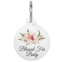 Välsignad pälsbaby med akvarellblommor
