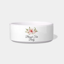 Välsignad pälsbaby med blomdesign mat/vatten