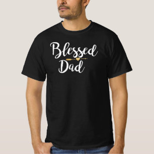 Välsignad pappathanksgiving för gullig guld- pil t shirt