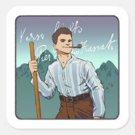 Välsignad Pier Giorgio Frassati Fyrkantigt Klistermärke