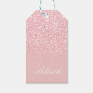 Välsignad Rosa Glitter Färg F3C0C0 Lägg till ditt  Presentetikett
