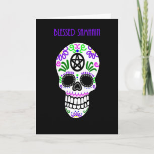 Välsignad Samhain Pentacle Skull Kort