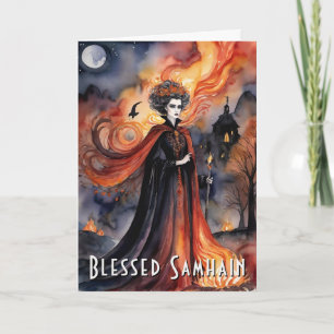 Välsignad Samhain Red Queen Halloween Nattjitch Kort