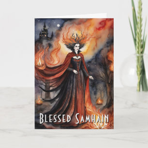 Välsignad Samhain Red Queen Halloween Nattjitch Kort