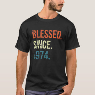 Välsignad Sedan 1974 50-årspresenter Vintage T Shirt