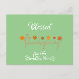 Välsignad Thanksgiving Charming Calligraphy Helg Vykort
