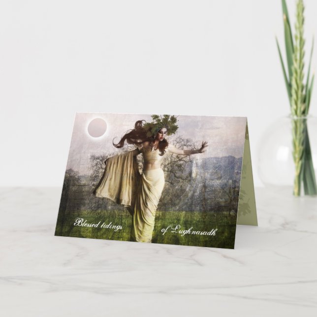 Välsignad Tidings av Lughnasadh Helgkort (Framsida)