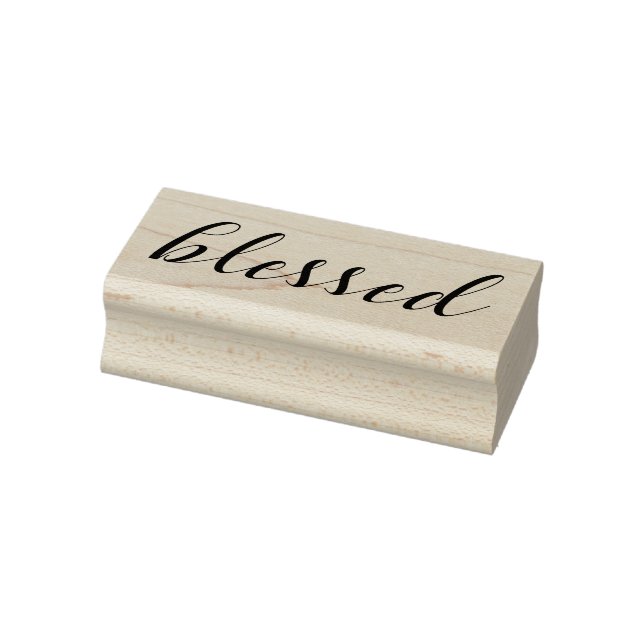 Välsignad - typografi manus Kristen tacksam tro Ci Stämpel (Stämpel)