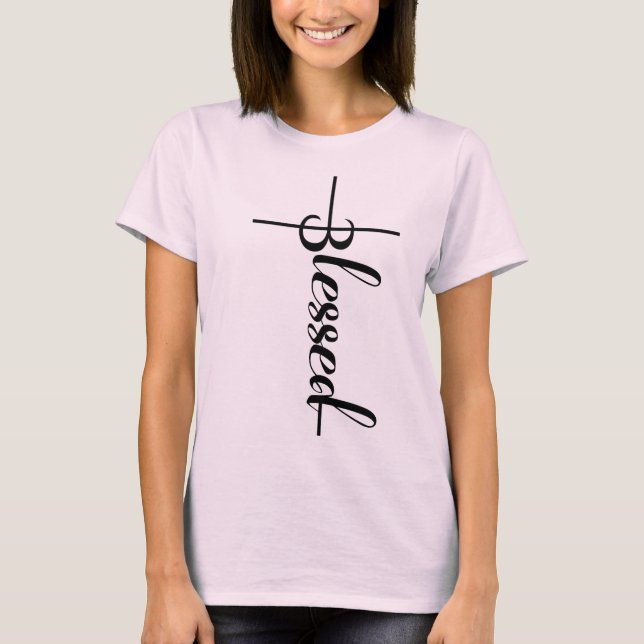 Välsignad typografi t shirt (Framsida)