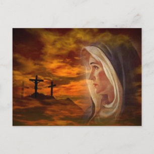 Välsignad Virgin Mary Calvariation Vykort