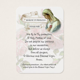 Välsignad Virgin Mary Catholical Oldest Prayer Visitkort