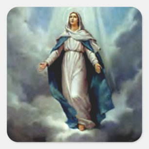 Välsignad Virgin Mary - Guds Mor Fyrkantigt Klistermärke