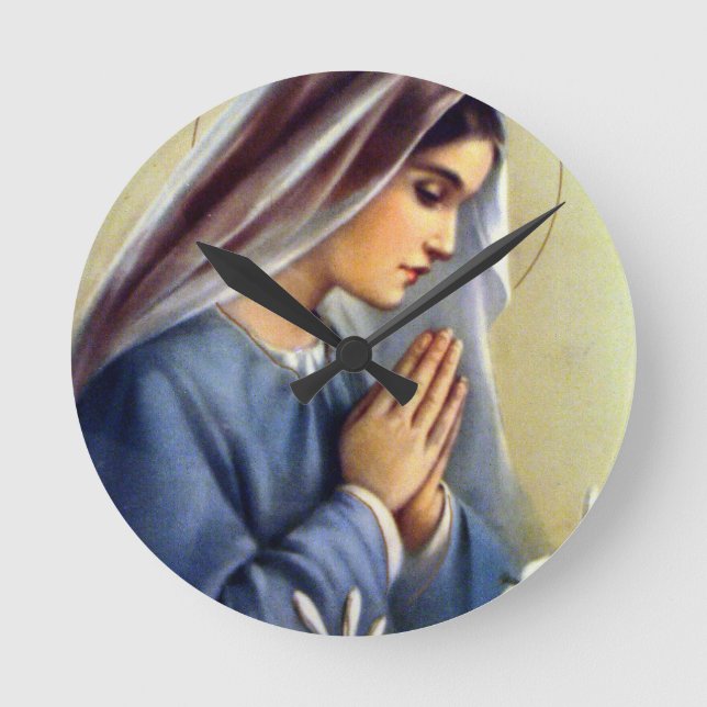 Välsignad Virgin Mary Guds Mor Rund Klocka (Framsida)