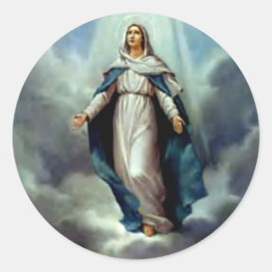 Välsignad Virgin Mary - Guds Mor Runt Klistermärke