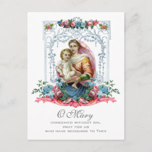 Välsignad Virgin Mary Jesus katolik Prayer Sympath Vykort