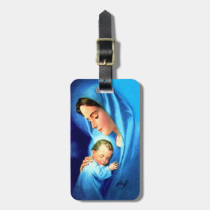 Välsignad Virgin Mary med Baby Jesus Bagagebricka