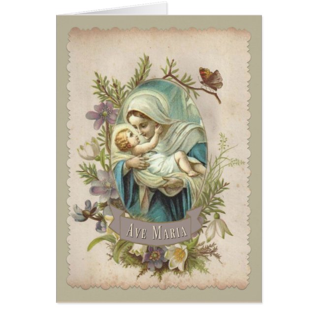 Välsignad Virgin Mary med Baby Jesus Hälsningskort (Framsidan)