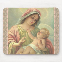 Välsignad Virgin Mary med Baby Jesus Musmatta