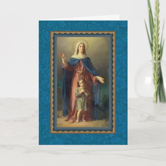 Välsignad Virgin Mary med Kristus Child-katolik Kort (Framsida)