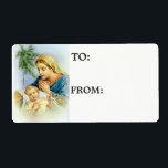 Välsignad Virgin Mary Mor Baby Jesus Fraktsedel<br><div class="desc">Vackra vintage bild av den välsignade Jungfru Mary som talade om Baby Jesus i manern.</div>