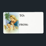 Välsignad Virgin Mary Mor Baby Jesus Fraktsedel<br><div class="desc">Vackra vintage bild av den välsignade Jungfru Mary som talade om Baby Jesus i manern.</div>