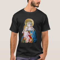 Välsignad Virgin Mary som håller i Baby Jesus