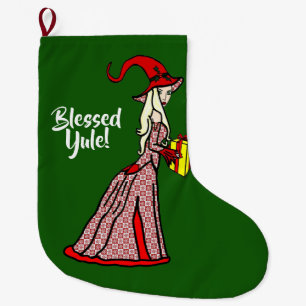 Välsignad Yule häxa Stor Julstrumpa