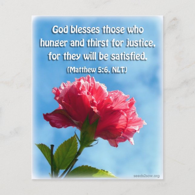 Välsignade är de som Hungrig och törst Flygblad (Framsidan)