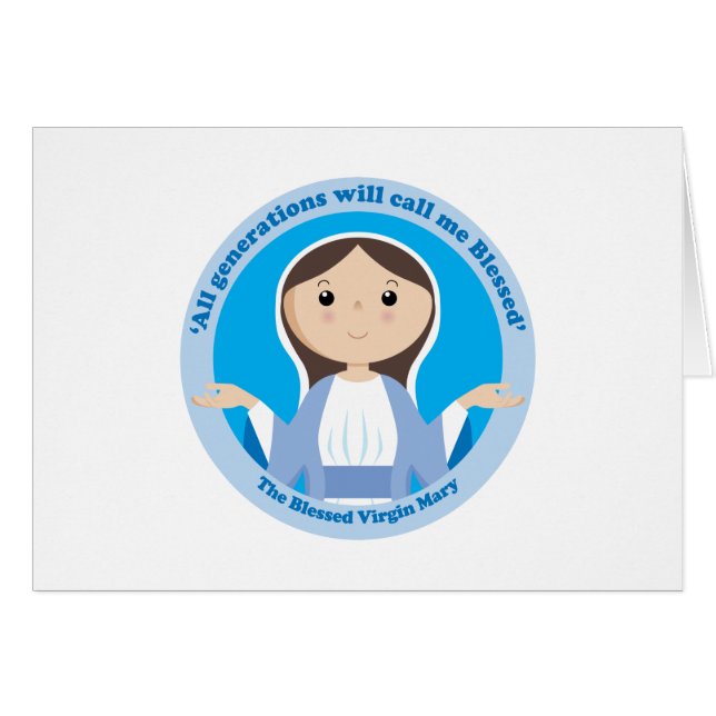 Välsignade jungfruliga Mary Hälsningskort (Framsidan Horizontal)