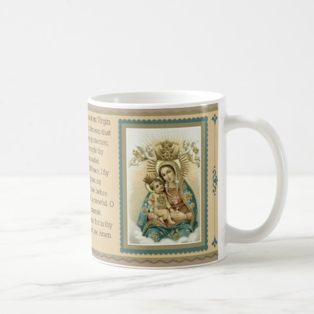 Välsignade jungfruliga Mary med den Jesus Memorare Kaffemugg (Höger)