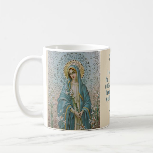 Välsignade jungfruliga Mary med liljan Kaffemugg (Vänster)