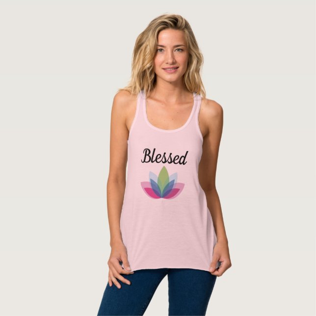 Välsignade kvinna tanktop linne med racerback  (Hel framsida)
