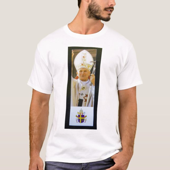 Välsignade Pope John Paul Ii Tee Shirt (Framsida)