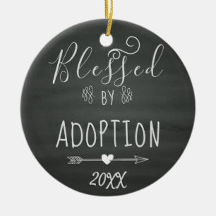 Välsignat av adoption - fosterhem, adopterar gåv julgransprydnad keramik
