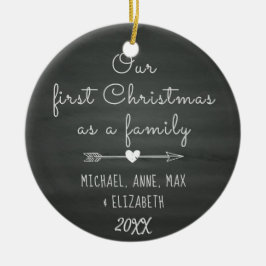 Välsignat av första jul för adoption, fosterhem julgransprydnad keramik