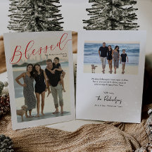 Välsignat enkelt skript, modernt fotojulkort